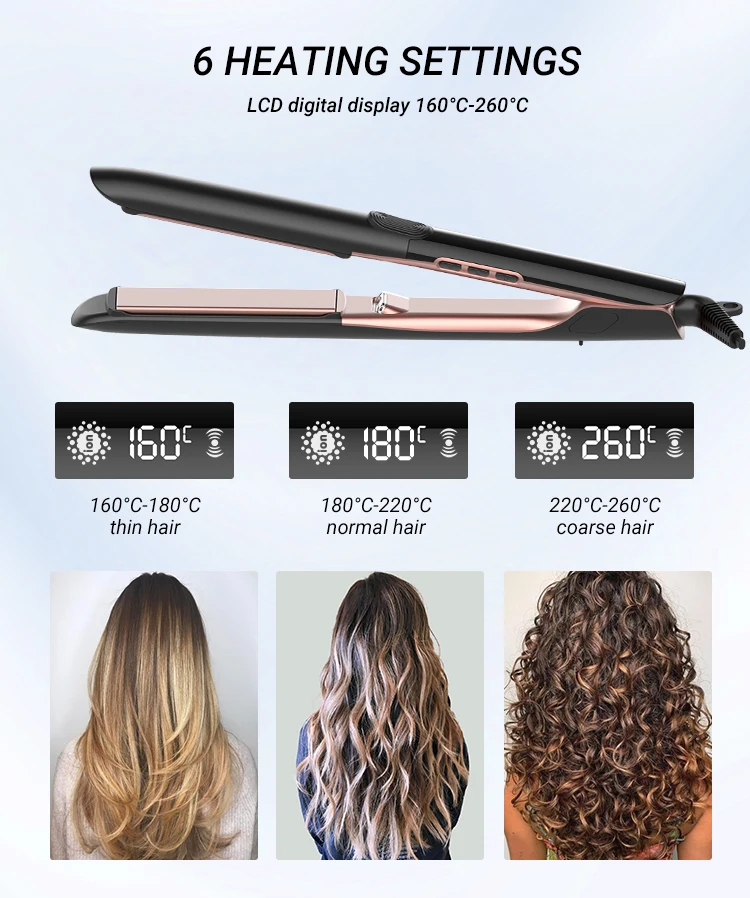 Titanium Plates Flat Iron Hair Straightener 480f 250 Degrees for Professional Use