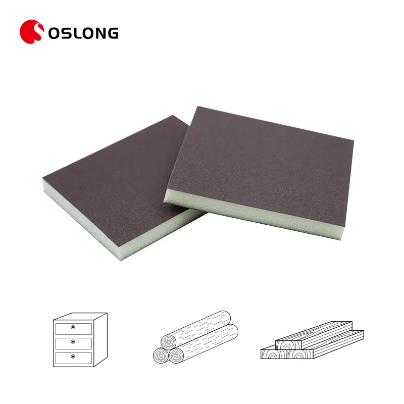 Customized Size Double-sided Aluminum Oxide Sponge Sandpaper Block