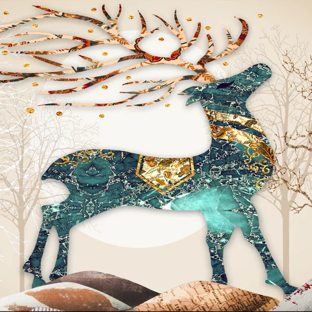 Modernpaintings Animal Painting Living Room Porch Decor Crystal Porcelain Landscape Wall Art