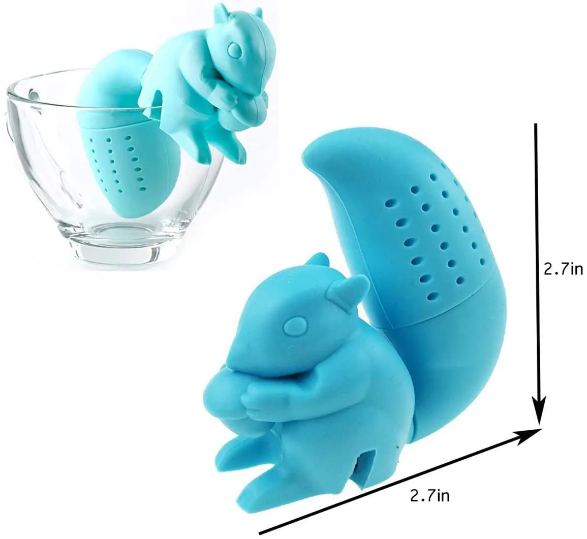 6 Creative Animal Tea Strainer Cute Tea Filter Includes Unicorn Owl Elephant Shark Squirrel Lemon Silicone Tea Infuser Set