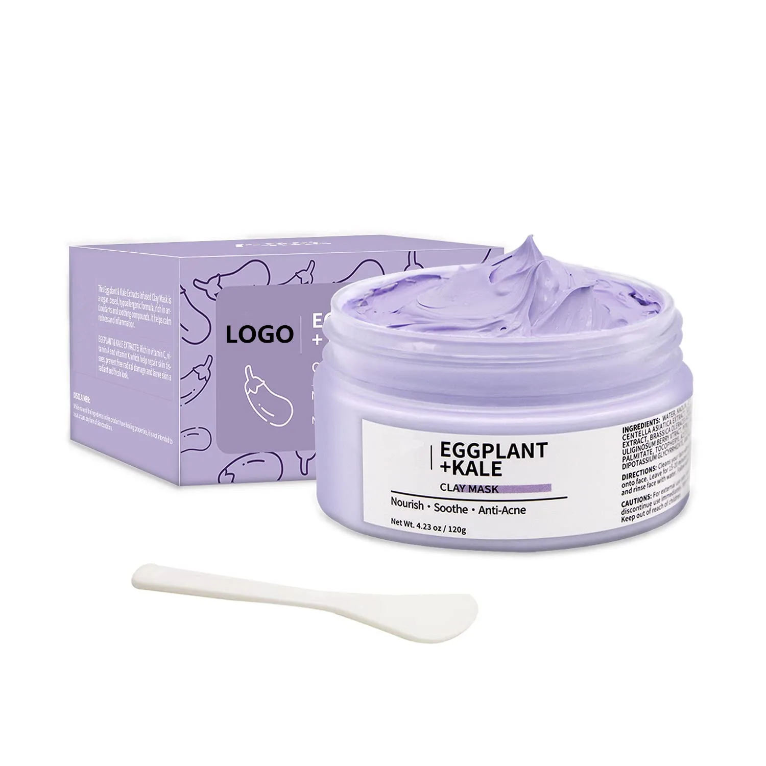 Best Soothing Anti Acne Cleansing Eggplant Kale Purifying Clay Facial Mud Mask