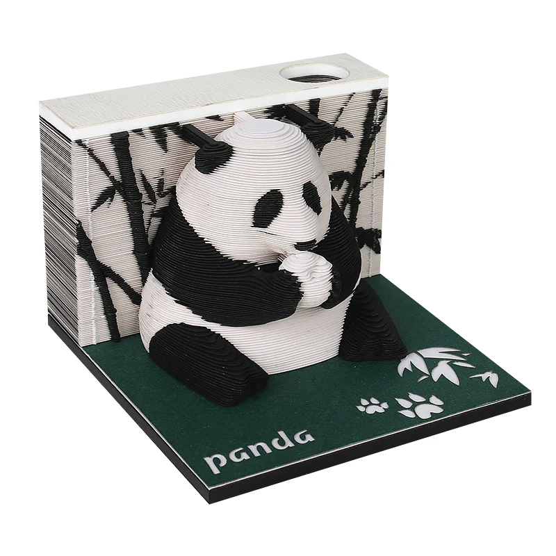 New Arrival 1PC 217 Sheets Memo Pad Panda 3D Art Notepad Paper Card Craft 3D Non-Stick Sticky Note Pad For Birthday Gifts