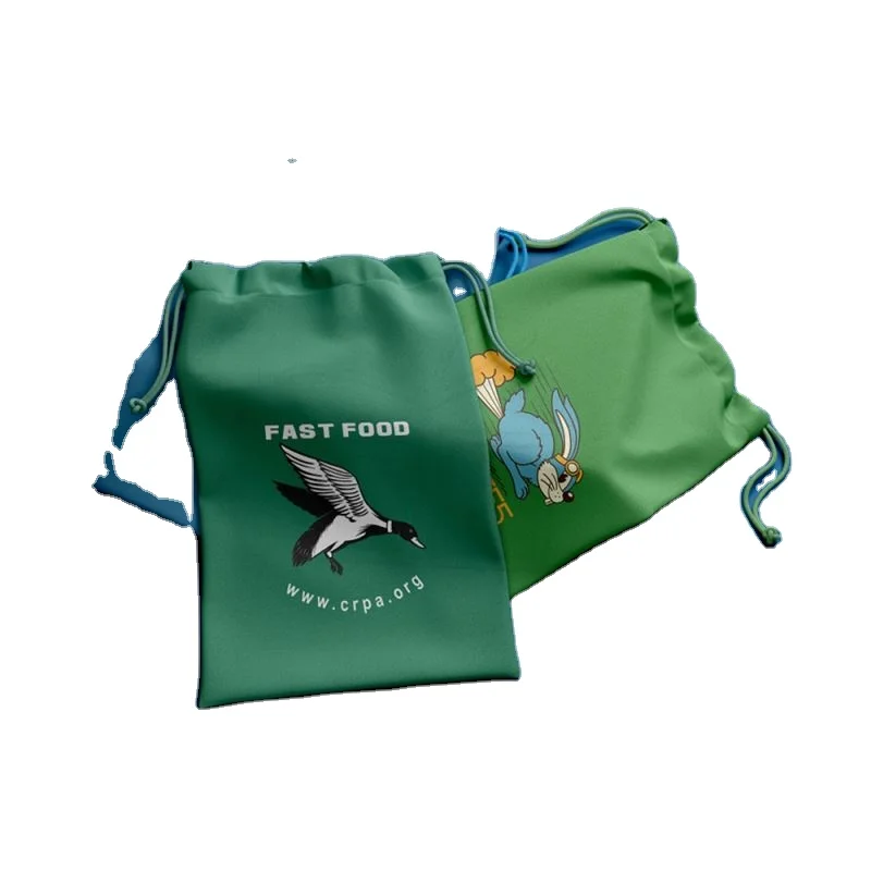 Personalized Cotton Canvas Custom Print bag Eco Friendly Durable multi colorful Canvas Cotton drawstring bag with double string