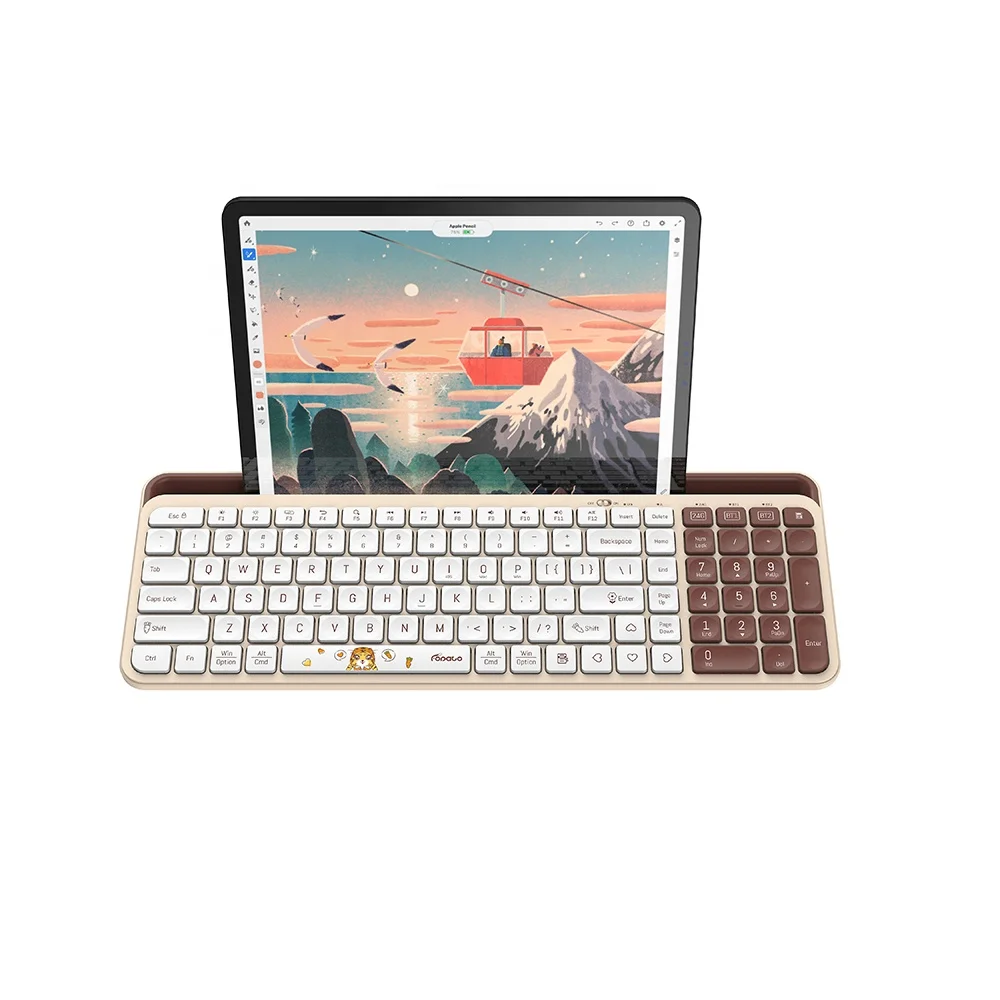 Office Keyboard With Tablet Phone Stand Multi-device Wireless and BLUE TOOTH  dual mode keyboard