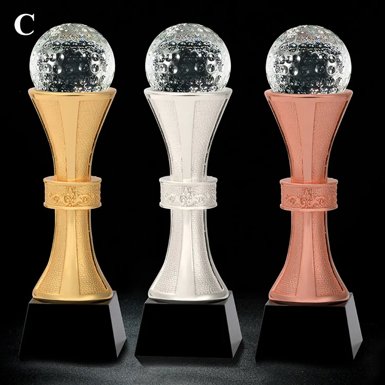 Wholesale Exquisite Decoration Customs Crystal Business Gifts Player Sports Golf Crystal Awards