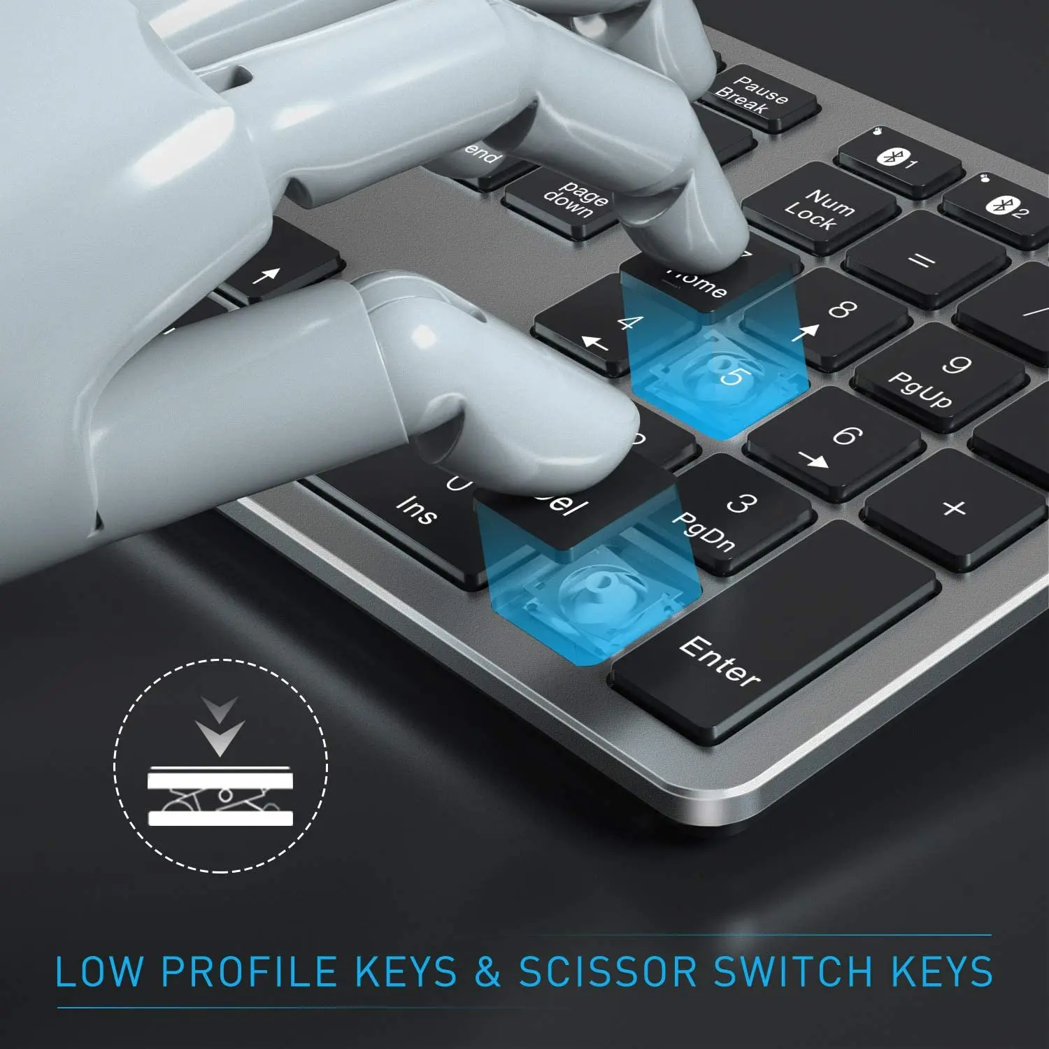 Advance Quality 104 Keys Qwerty Bulk Macbook Pro Air Nordic Silent Multi Device Rechargeable Wireless BT Keyboard For PC