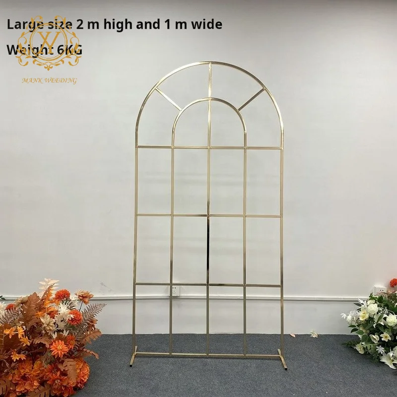 Geometric Iron Metal Gold Arch Backdrop Wedding Reception Decoration Background Frame Flower Stand Arch for Wedding Party Event
