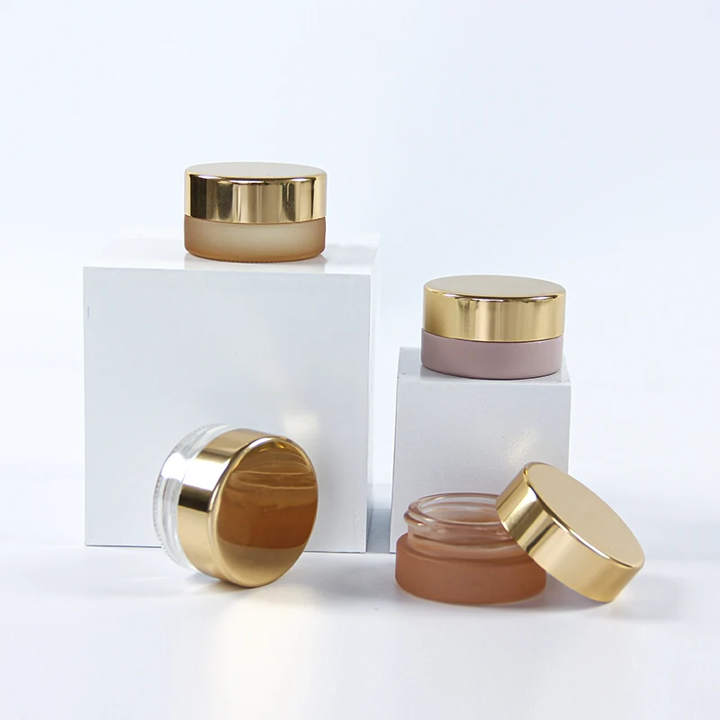Clear Cosmetics Jar Eye Cream Container Aluminum Screw Cap Packing Lip Butter Glass Luxury Mini 3ml 5ml 10ml 3g 5g 10g Keyo