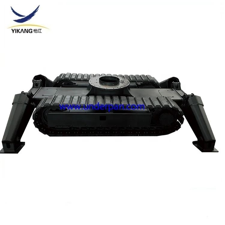 Custom rubber pads steel track undercarriage with structural parts for crawler Crushing and dismantling robot chassis
