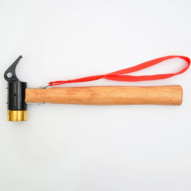 Customization Camping Brass Peg Hammer Steel Copper Head With Wood Handle Hammers For Tent