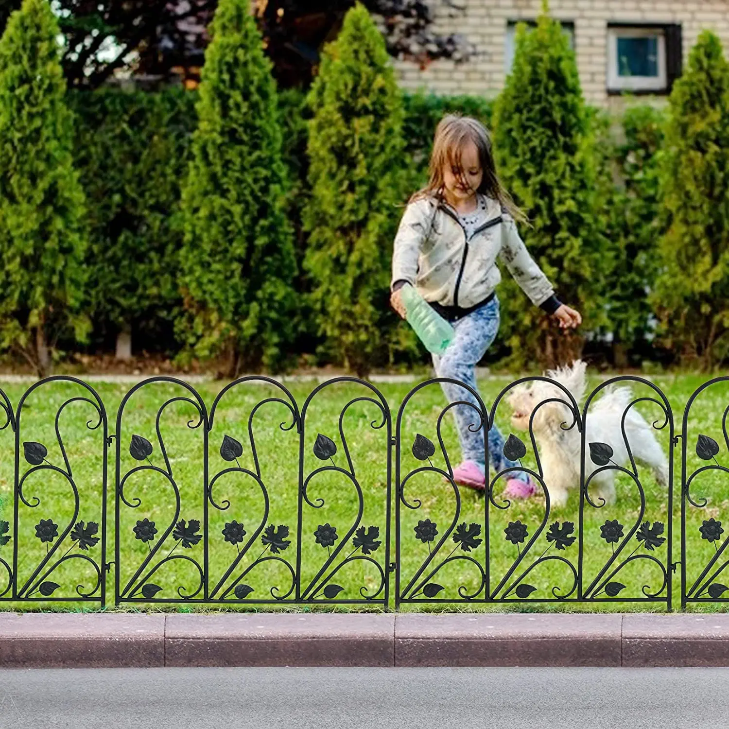 Outdoor Metal Wire Fencing Panels, iron Fence Border Barrier for Flower Bed and Small Pet