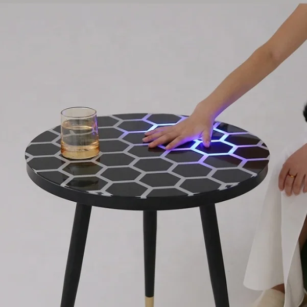 Modern Style Smart Lighting Indoor LED Touch-Sensitive Interactive River Design for Nightclub Event Home Bar-Durable Table