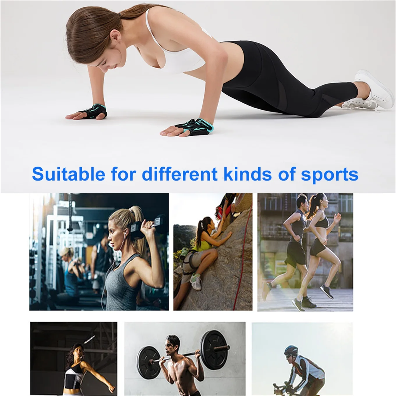 Customized Logo Weightlifting Gloves for Men Women Polyester Non Slip Grips Breathable Gym Fitness Gloves