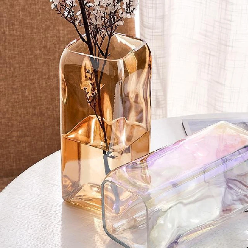 cheap creative modern tabletop decorative flower glass vase floor flower vase large decorative