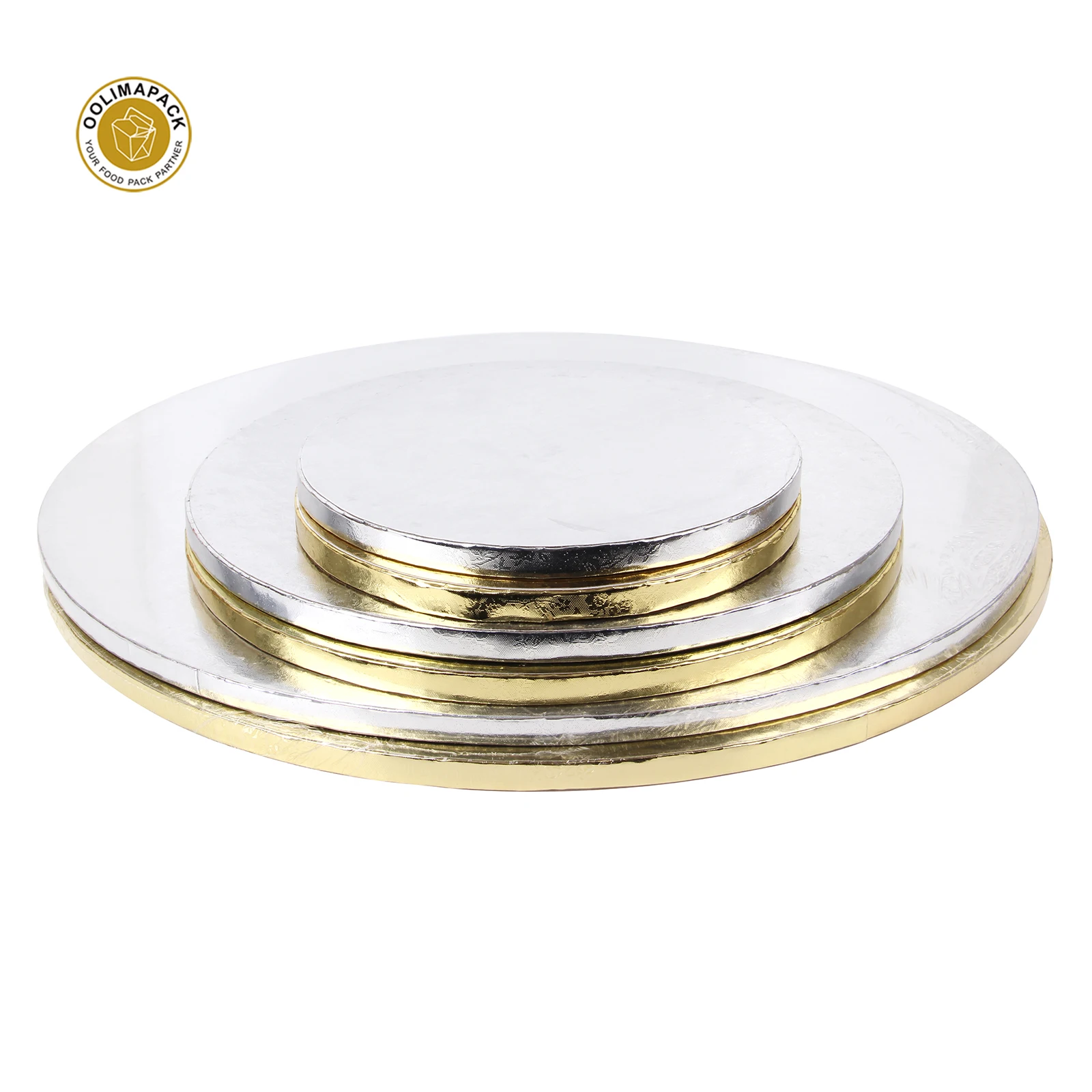 High quality golden christmas cake drum cake board for heavy cakes