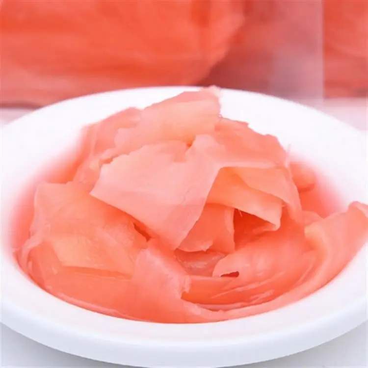 
hot sale 1.0KG Japan recipe sushi pickled ginger factory wholesale pink pickled sushi ginger 