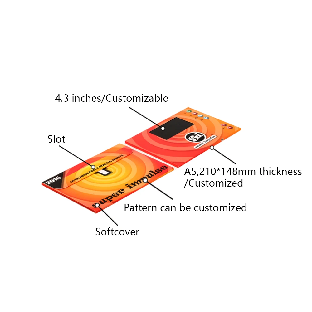 Best Sellers 4.3inch LCD Video Message Gift Card For Business Advertisement