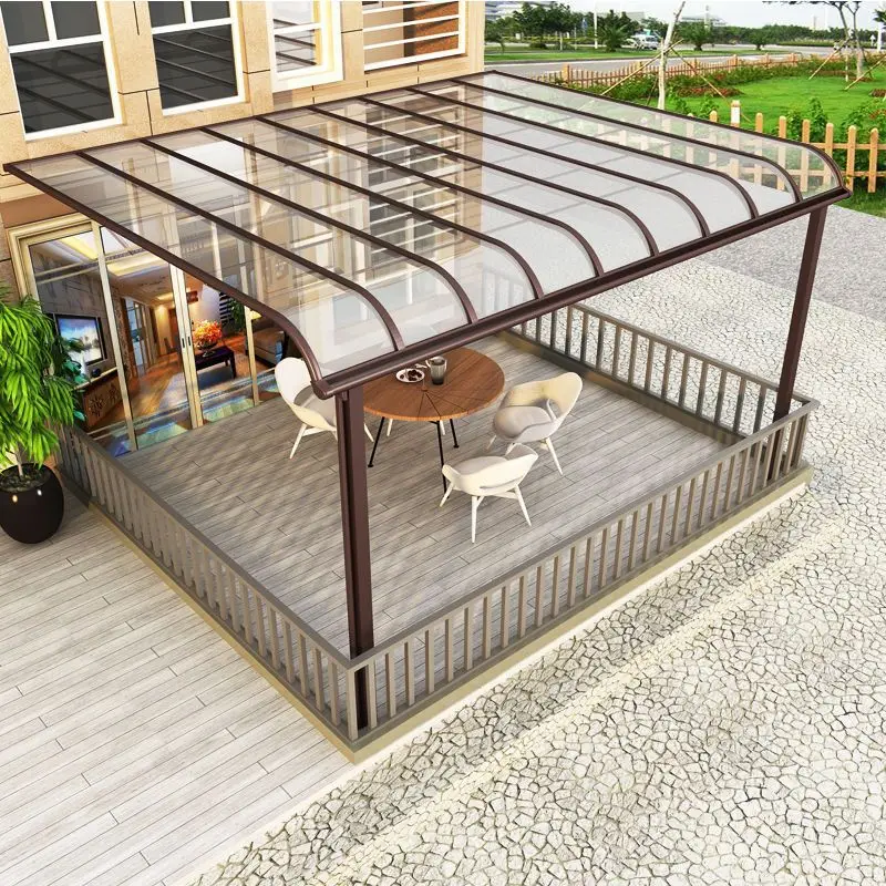 Amas All Season Canopy Powder Coated Polycarbonate Roof Awning Terrace Cover Impact Resistance Patio Cover