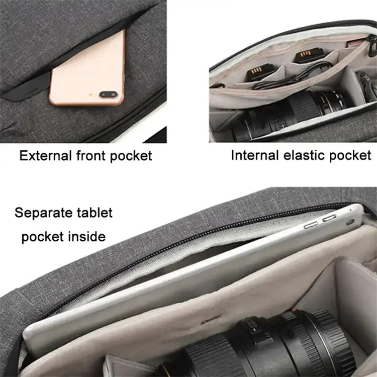 Custom Waterproof Nylon Large-Capacity Crossbody sling bags Photography SLR Camera Messenger Bag for men