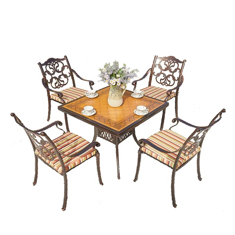 Уличная мебель CHOUVANT K/D, комплект для сада, удобный стол из литого алюминия, Классический патио для бистро/заднего двора