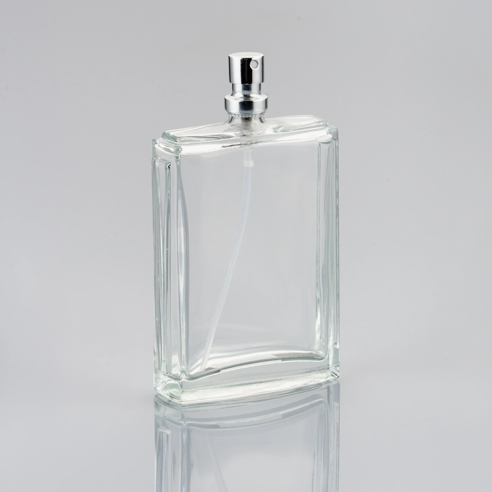 Buy Luxury Refillable Custom Square Mode 100ml Spray Glass Perfume Bottle