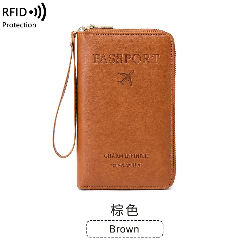 2023 Long Zipper Document Bag with Polyester Lining Multi-Functional Travel Passport Clip Ticket Storage New Year Gift Idea