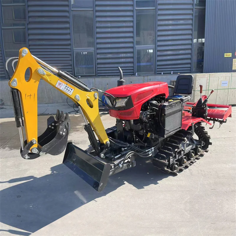 Agricultural Machinery 40hp Mini Crawler Rotary Tiller Small Farm Tractor With Rubber Tracks