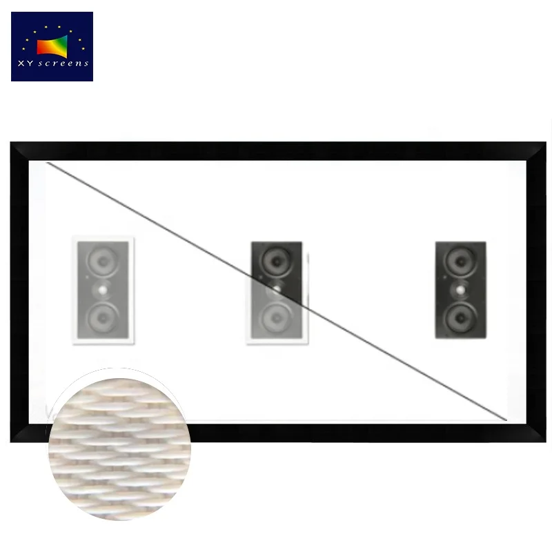 XYScreen Acoustically Transparent AT Fabric Projection Screen 80inch-300inch 4K fabric For Theater Hifi Projector Screen