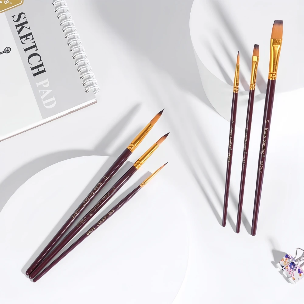 Keep Smiling Art Supplies 3pcs Artist Watercolor Oil Painting Brushes For Art Drawing Painting