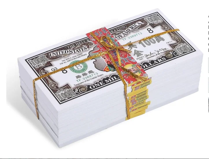 10000 dollar king charles african chinese original burn ancestor jostpaper joss paper movie bank notes ghost money