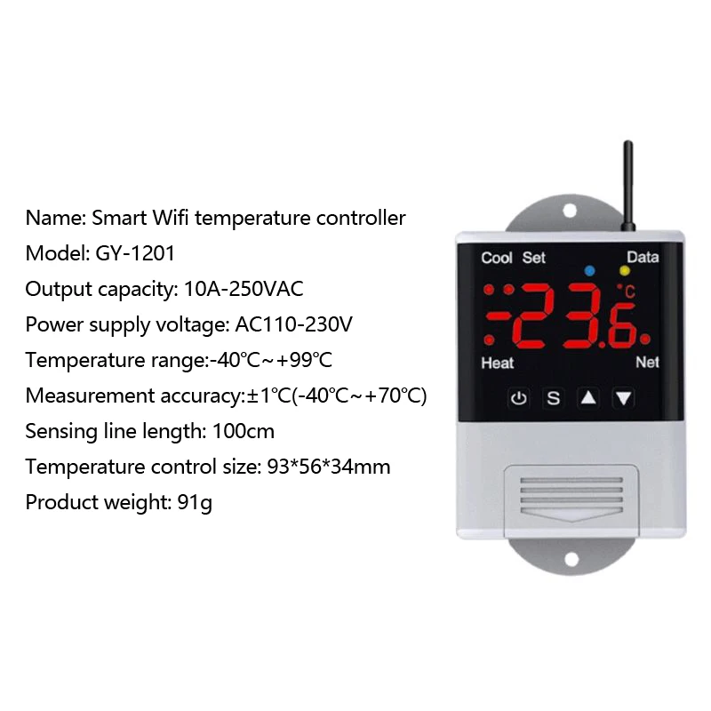 WiFi temperature controller Smart wireless aquarium fish tank incubation central air conditioning temperature controller