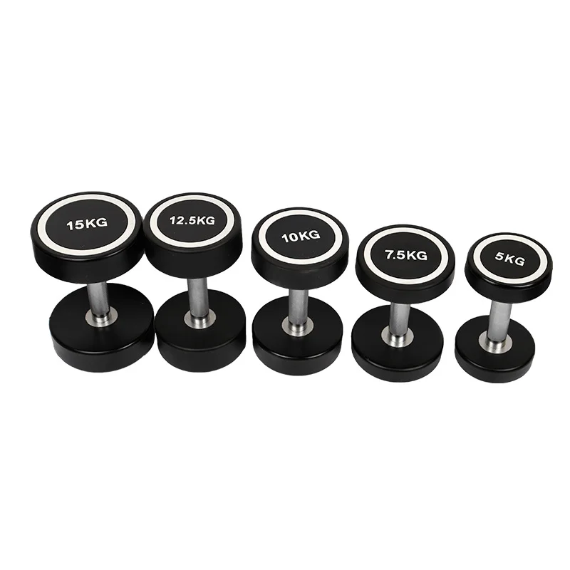 Rizhao Fujian Sports Commercial Fixed Weights CPU/TPU Dumbbell Home Gym Round Custom Logo CPU Dumbbells