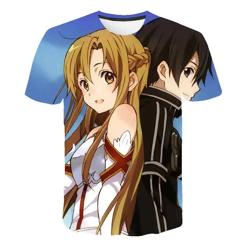 Sword Art Online SAO 3D Printed Shirt for Men Summer Harajuku Clothes 3D Printing Shirt From Men Japanese Manga Tee Shirt