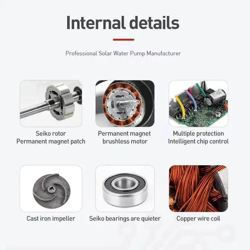 Amazing 72V 800W 1hp Large Displacement DC 2Inch Solar Self-Priming Pump Kit Solar Surface Irrigation Pump