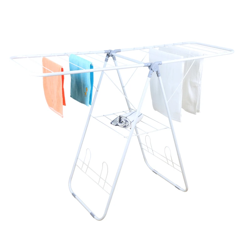 New Design Modern Style Space Saving Standing Folding Metal Iron Laundry Balcony Clothes Drying Rack clothes dryer rack