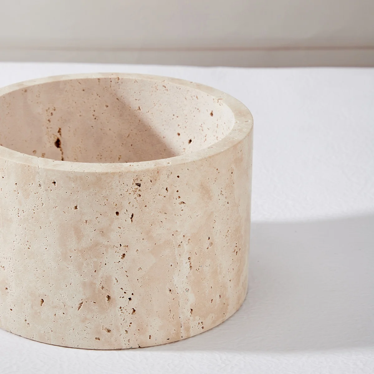 Home Decor Round Travertine Marble Bowl Storage Container Jar kitchen accessories Travertine fruit container flower pot