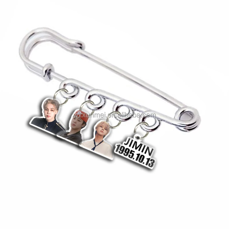 Kpop Acrylic Clip For Clothes Bag Decoration  Kpop Cartoon Acrylic Brooch Pin Badges For Bag Cap Clothing Accessories Brooch