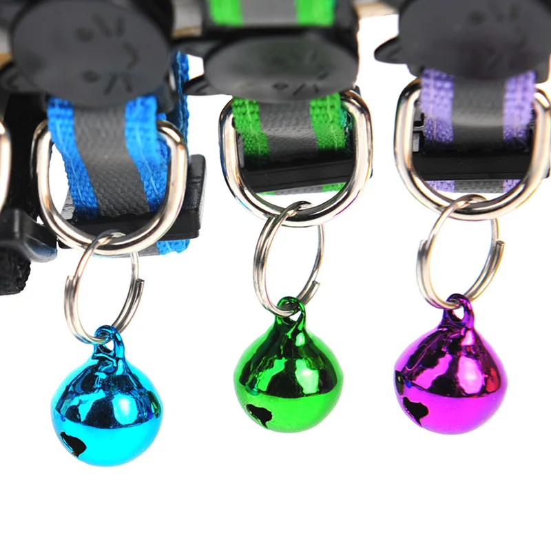 Pet Products Cat Collar Cartoon Cat Head Colored Bells Pet Accessories Reflective Dog Collar