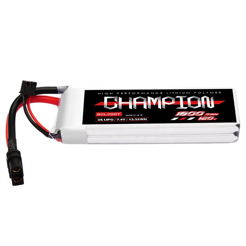 GOLDBAT High capacity Factory Wholesale Lipo Lithium Polymer  2S 1800mAh 120C RC Car Truck Boat Toys 7.4V RC LiPo Battery Pack