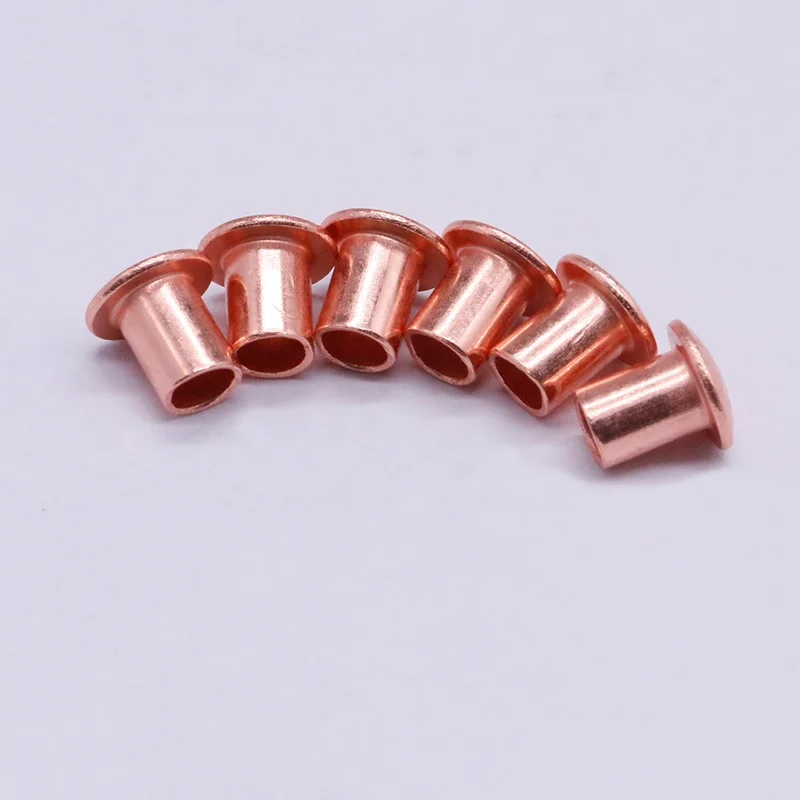 Start 2015 Strength Manufacturers Iron Red-Copper-plated Round Head Semi Tubular Rivets for Hardware Fastening