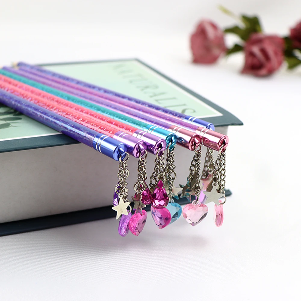 Лидер продаж креативный мультяшный алмазный кулон HB карандаш для письма детей и студентов милые канцелярские товары блестящий