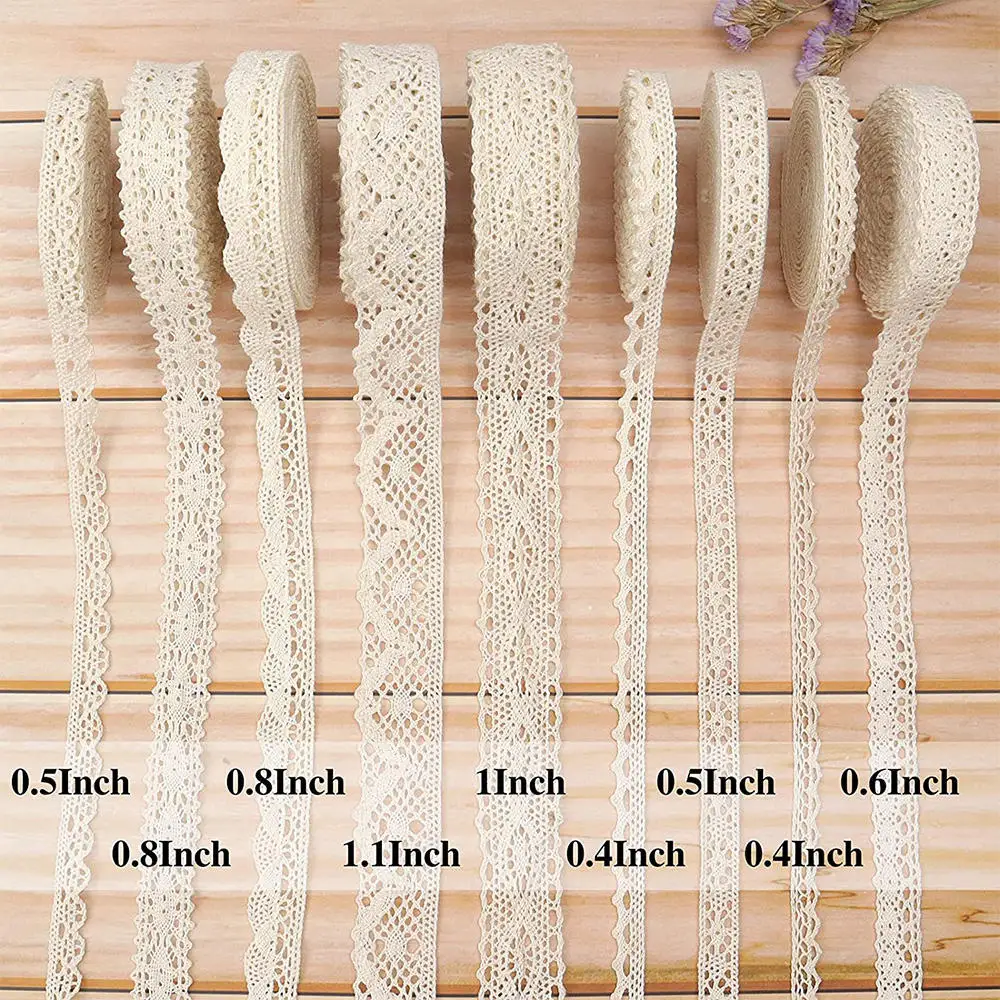 Wholesale high quality cotton ribbon crochet lace Diy clothing curtain accessories mesh ribbon lace