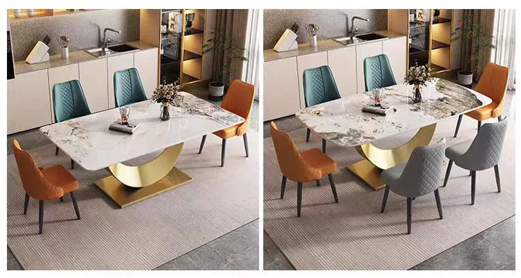 New arrival elegant square designer dining tables dining room set modern dining room furniture with rotating centre