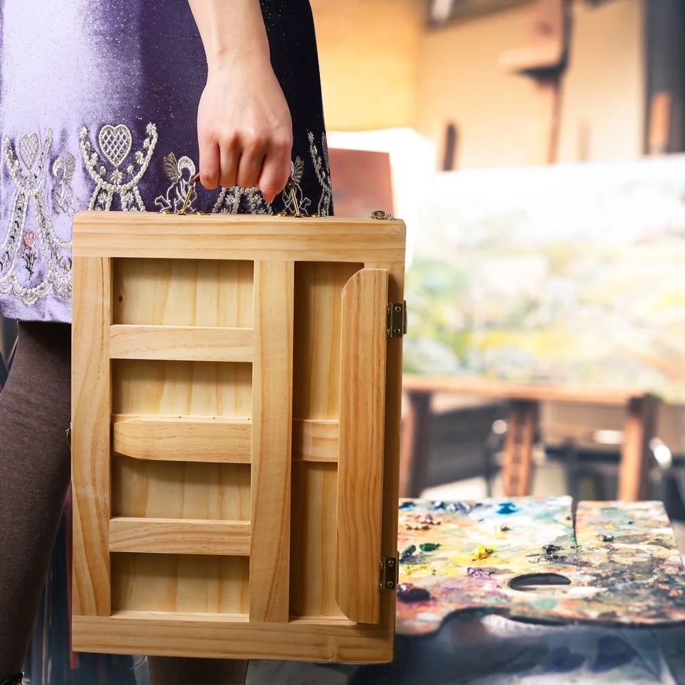 2020 Hot Sell High Quality Professional Artist Easel Wooden Folding Mini Table Top Easel With Storage Box