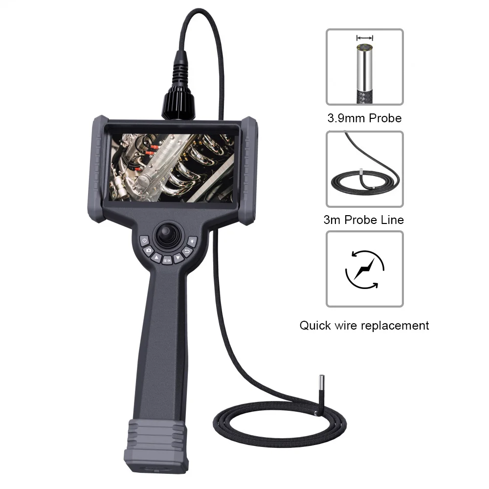 VSNDT HD Borescope  endoscope Camera, 3.9mm, 3meters insertion tube   endoscope camera scatch-resistant gearteeth inspection