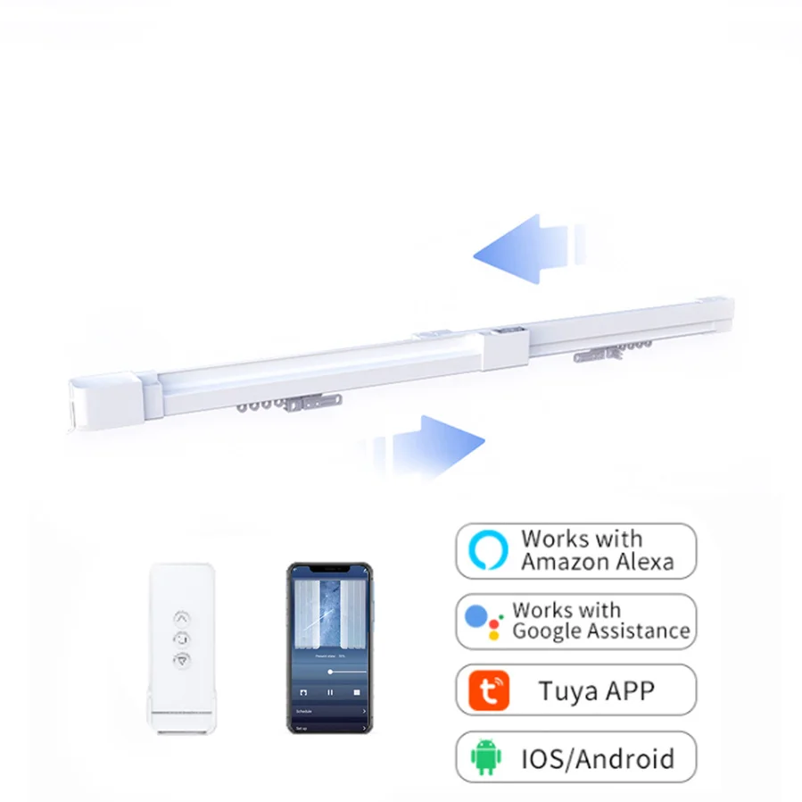 Регулируемая 1 8-3 3 м/2 4-4 5 м Google alexa умный дом сверхмощная wifi tuya моторизованная умная дорожка для штор