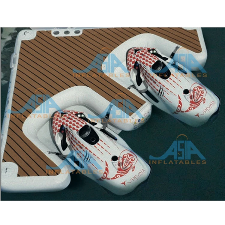 Teak inflatable  Floating Multi Dock And Lounger/ Inflatable Jet Ski Dock / Inflatable Pontoons For Jetski