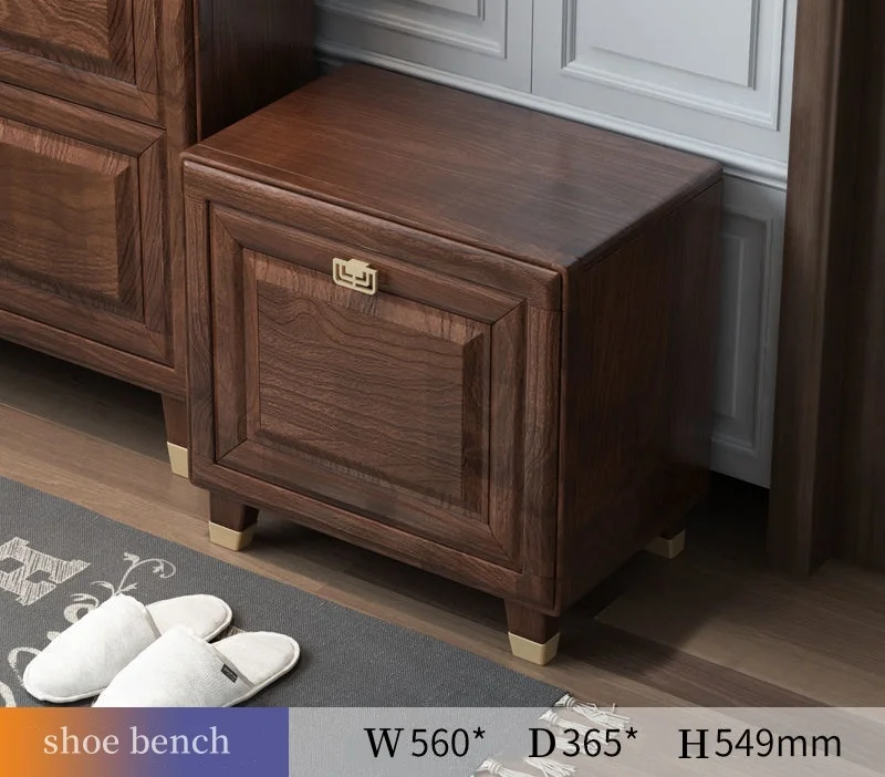 high quality modern solid wood shoes cabinet living room furniture shoe cupboard with shoe bench