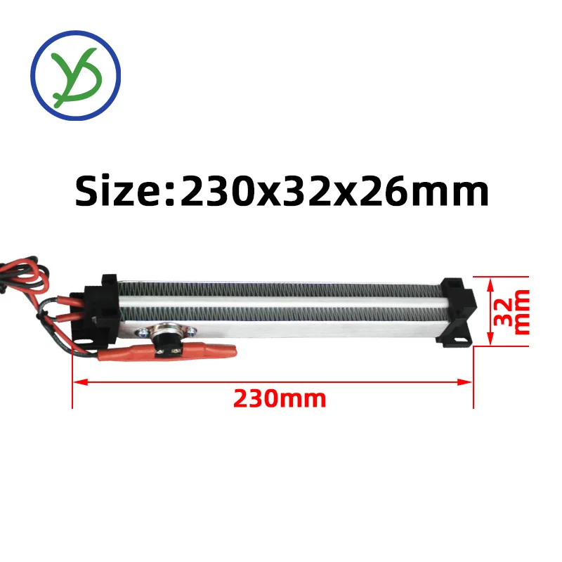 YIDU Insulated PTC Heater 500W AC DC 220V 230*32mm Electric PTC ceramic air heating element for air condition