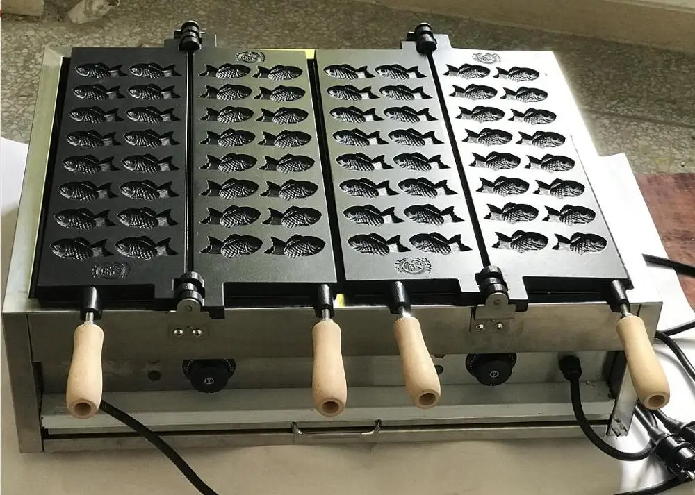 Free Shipping Mini 32 fish waffle maker Non stick coating Japanese style Small Taiyaki Machine